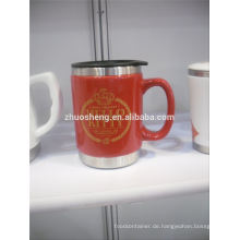 hohen Nachfrage Produkte Keramiktasse mit Edelstahl Basis, Keramik Kreide Tasse